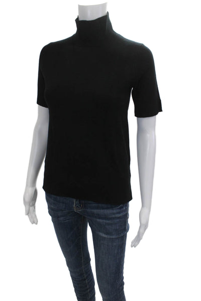 Zara Knit Womens Basic Turtleneck Long Sleeve Top Black Size S