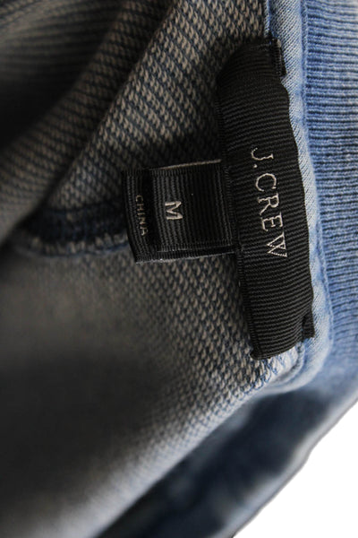 J Crew Women Blue Cotton Pullover Sweatshirt 3/4 Sleeve Crew Neck Size M