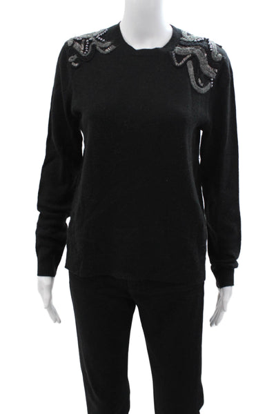Charlotte Ronson Unisex Pullover Black Wool Cashmere Size XS