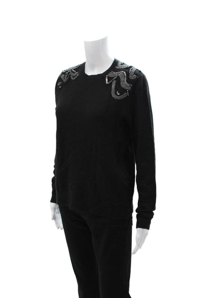 Charlotte Ronson Unisex Pullover Black Wool Cashmere Size XS