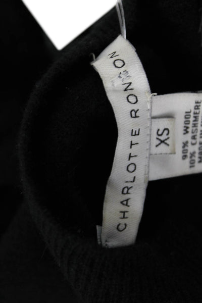 Charlotte Ronson Unisex Pullover Black Wool Cashmere Size XS