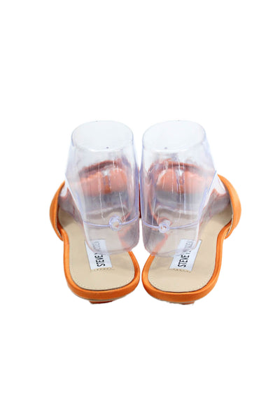 Steve Madden Women's Square Toe Slip-On Sandals Orange Size 8