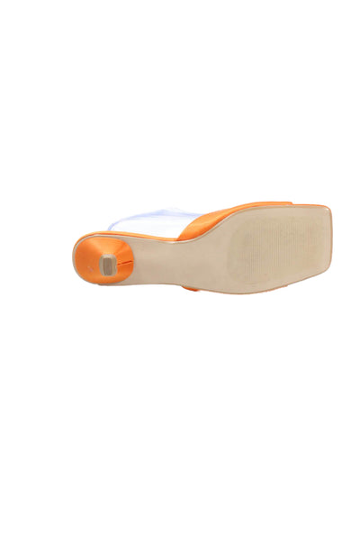 Steve Madden Women's Square Toe Slip-On Sandals Orange Size 8