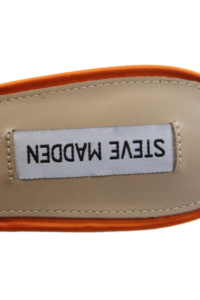 Steve Madden Women's Square Toe Slip-On Sandals Orange Size 8