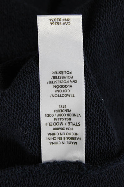 Splendid Women Cropped Basic Short Sleeve Crew Neck Dark Blue T-Shirt Size XL