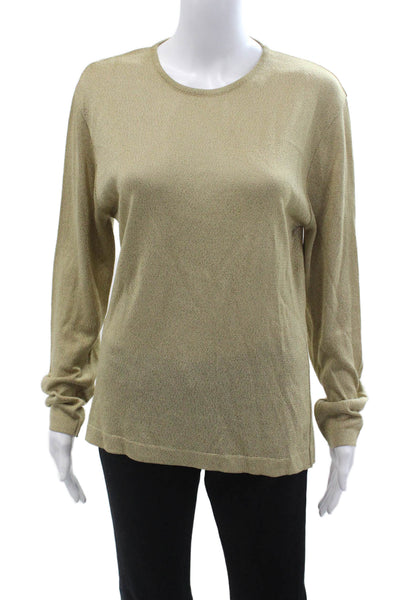 Henri Bendel Unisex Pullover Sweater Beige Long Sleeve Round Neck Size L