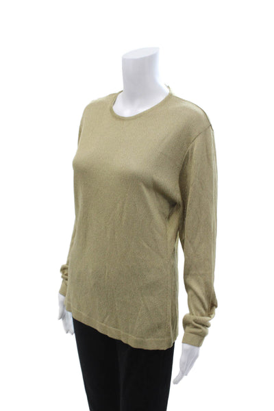 Henri Bendel Unisex Pullover Sweater Beige Long Sleeve Round Neck Size L