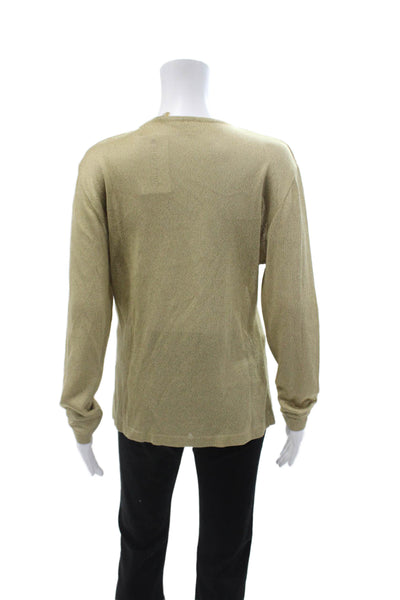 Henri Bendel Unisex Pullover Sweater Beige Long Sleeve Round Neck Size L