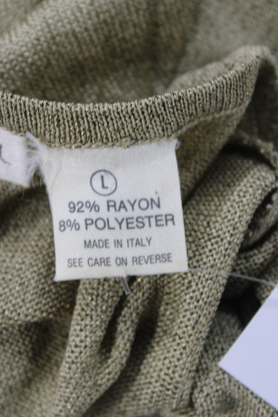 Henri Bendel Unisex Pullover Sweater Beige Long Sleeve Round Neck Size L