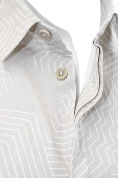 Helmut Lang Womens Collared Geometric Cotton Button-Up Short Sleeve Size XS