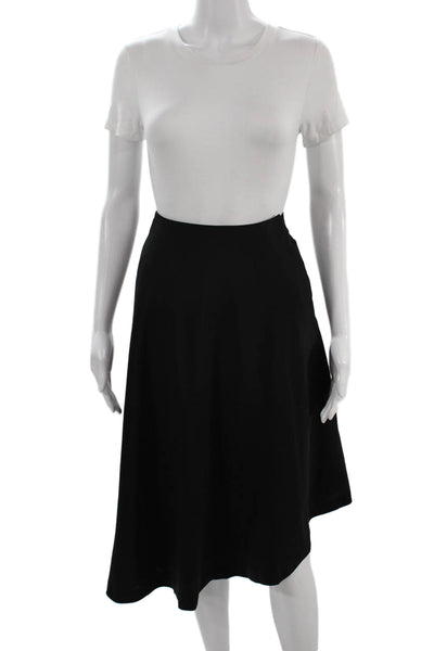 Theory Womens A-Line Skirt Black Virgin Wool Viscose Knee Length Size 2