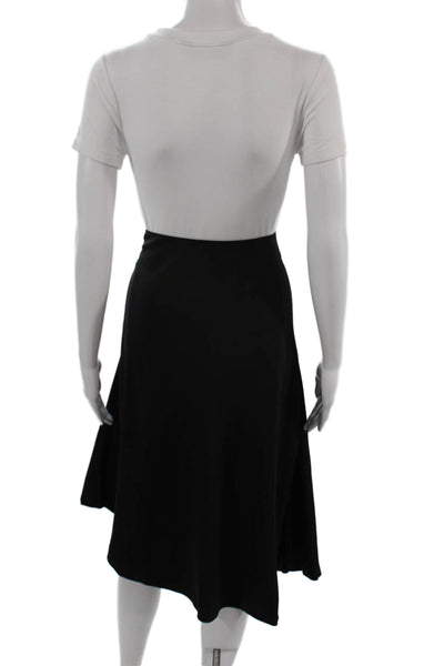 Theory Womens A-Line Skirt Black Virgin Wool Viscose Knee Length Size 2