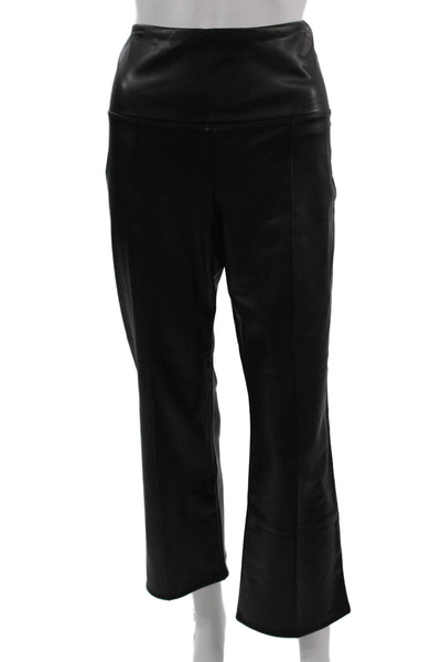 Joie Women Biker Cropped Black Polyurethane Pants Size L