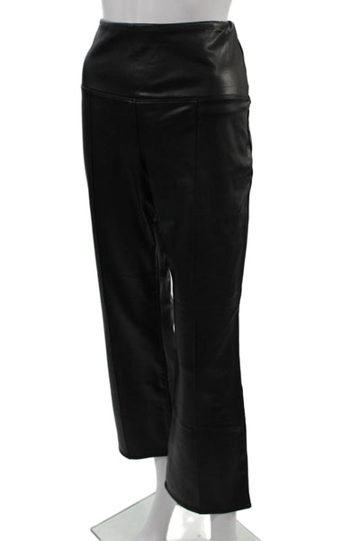 Joie Women Biker Cropped Black Polyurethane Pants Size L