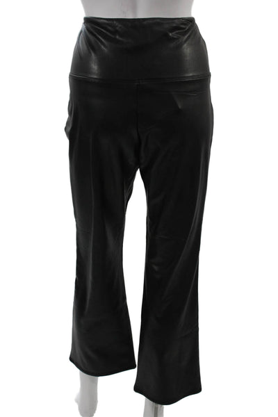 Joie Women Biker Cropped Black Polyurethane Pants Size L