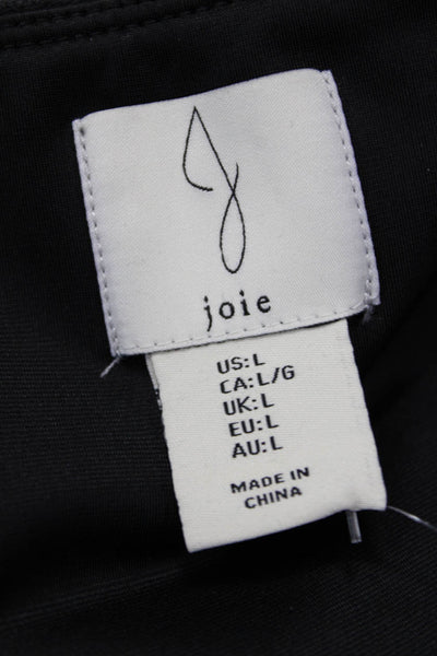 Joie Women Biker Cropped Black Polyurethane Pants Size L