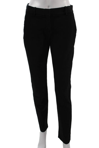 Theory Womens Ankle Dress Pants Black Nylon Hook & Eye Size 4