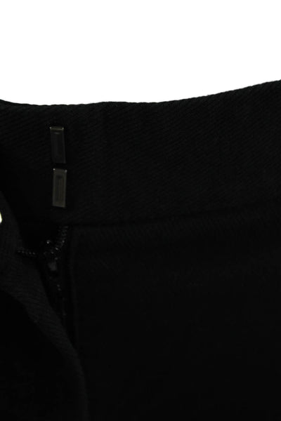 Theory Womens Ankle Dress Pants Black Nylon Hook & Eye Size 4
