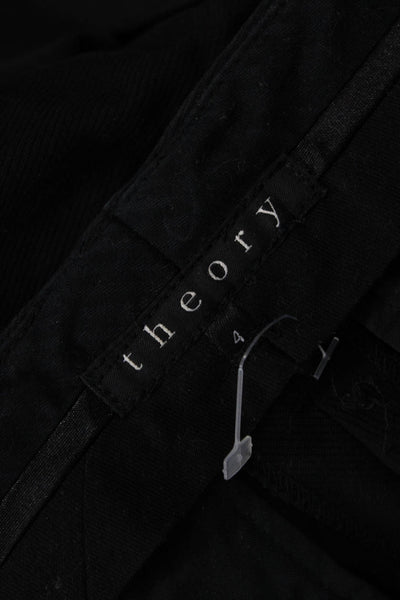 Theory Womens Ankle Dress Pants Black Nylon Hook & Eye Size 4