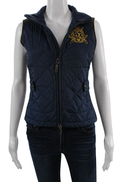 Ralph Lauren Sport Women Quilted Vest Dark Blue Petite Size S