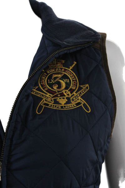 Ralph Lauren Sport Women Quilted Vest Dark Blue Petite Size S