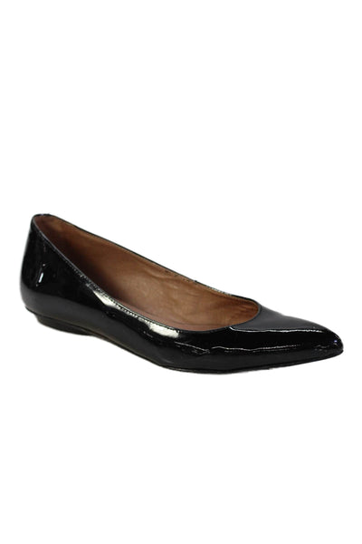 Corso Como Womens Slip On Pointed Toe Patent Leather Ballet Flats Black Size 6