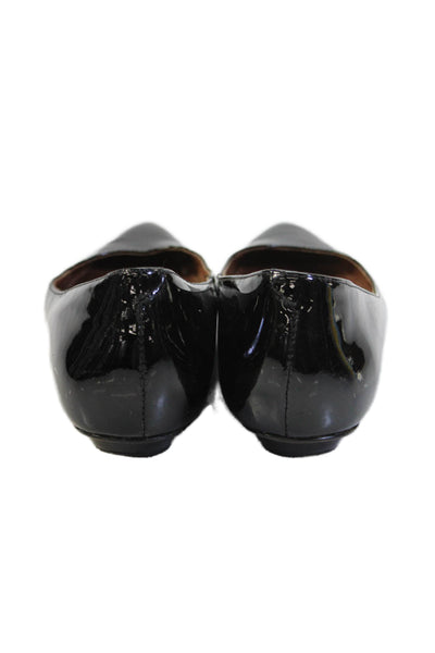 Corso Como Womens Slip On Pointed Toe Patent Leather Ballet Flats Black Size 6