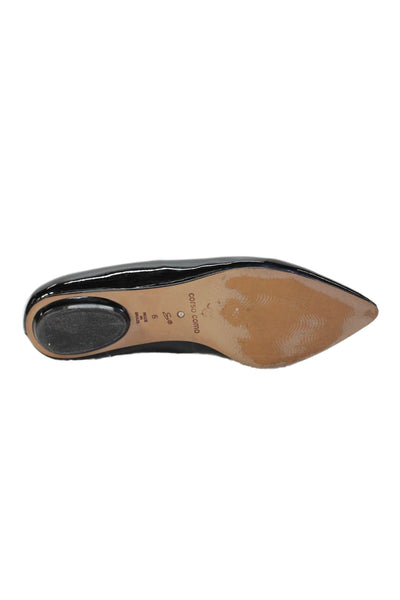 Corso Como Womens Slip On Pointed Toe Patent Leather Ballet Flats Black Size 6