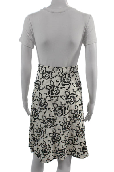 Michael Michael Kors Women A-Line Black Cotton Knee Length Skirt Size 12