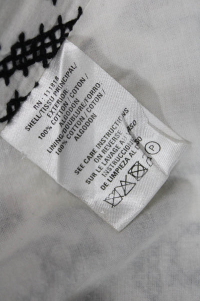 Michael Michael Kors Women A-Line Black Cotton Knee Length Skirt Size 12
