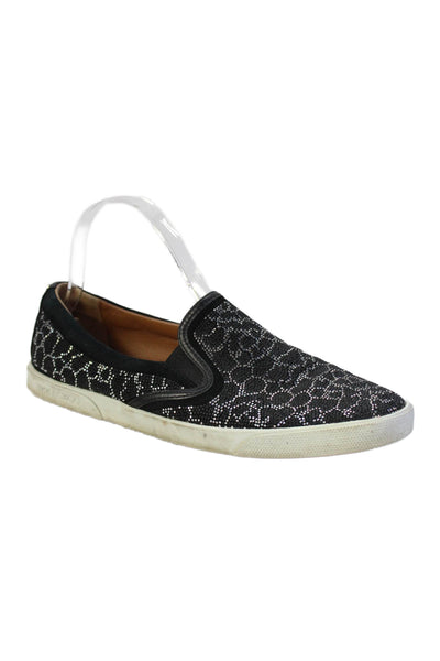 Jimmy Choo Womens Studded Leather Low Top Sneakers Black Size 39.5 9.5