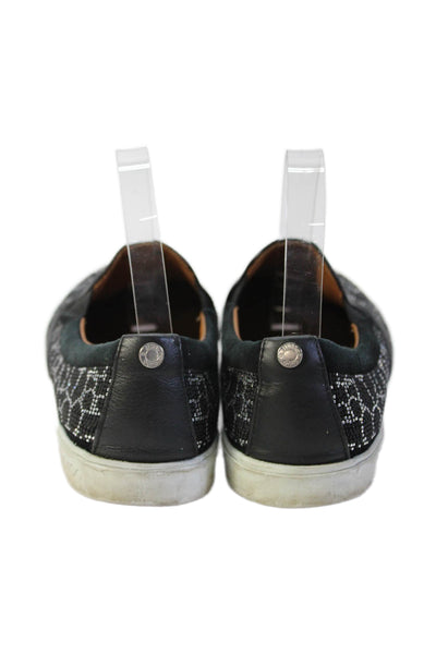 Jimmy Choo Womens Studded Leather Low Top Sneakers Black Size 39.5 9.5