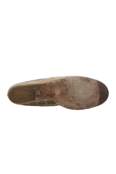 Lanvin Womens Animal Print Slip On Flats Taupe Size 39.5 9.5