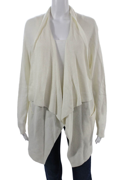 Vince Unisex White Long Sleeve Cardigan Cashmere Blend Size M