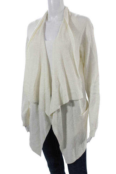 Vince Unisex White Long Sleeve Cardigan Cashmere Blend Size M