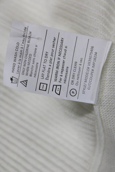 Vince Unisex White Long Sleeve Cardigan Cashmere Blend Size M