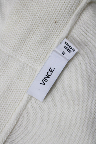 Vince Unisex White Long Sleeve Cardigan Cashmere Blend Size M