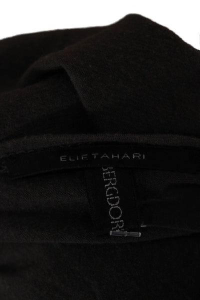 Elie Tahari Womens Basic Dark Gray Square Neck Cap Sleeve T-Shirt Size S