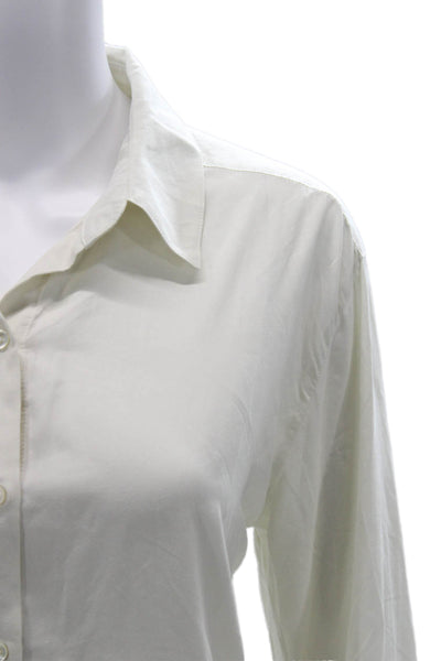 James Perse Womens White Collared Basic Button-Up Long Sleeve Top Size 2