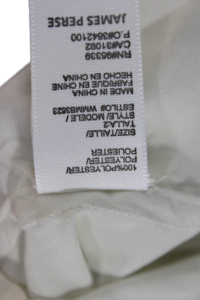 James Perse Womens White Collared Basic Button-Up Long Sleeve Top Size 2