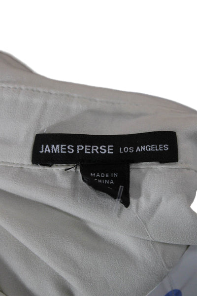 James Perse Womens White Collared Basic Button-Up Long Sleeve Top Size 2