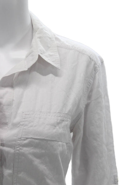 Standard James Perse Womens White Collared Button-Up 3/4 Sleeve Top Size 2