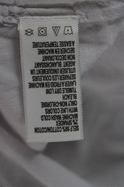 Standard James Perse Womens White Collared Button-Up 3/4 Sleeve Top Size 2