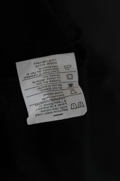 Vince Women Basic Black T-Shirt Crew Neck Short Sleeve Cotton Spandex Size S