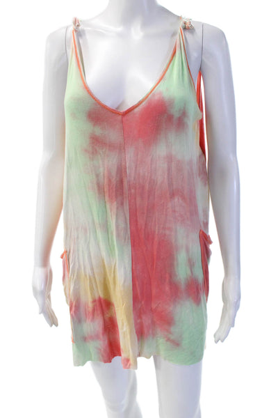 Becca by Rebecca Virtue Women Green V Neck Sleeveless Camisole Tunic Size S