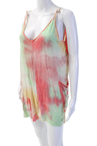 Becca by Rebecca Virtue Women Green V Neck Sleeveless Camisole Tunic Size S