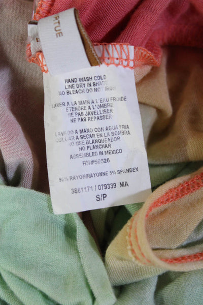Becca by Rebecca Virtue Women Green V Neck Sleeveless Camisole Tunic Size S