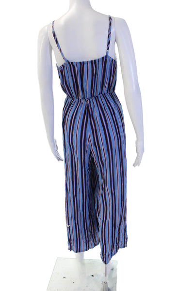 Band of Gypsies Womens Blue Striped Jumpsuit Size XS