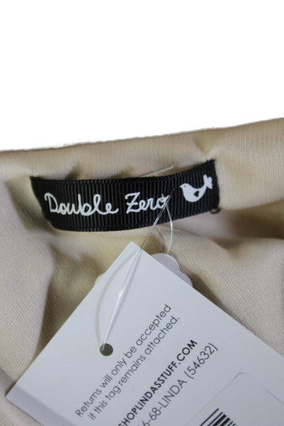 Double Zero Women Bodycon Mini Beige Dress Sleeveless Geometric Size S