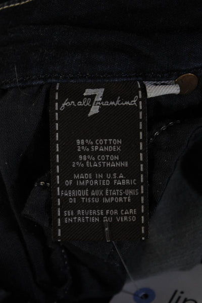 7 For All Mankind Womens Ankle Skinny Jeans Dark Blue Size 27